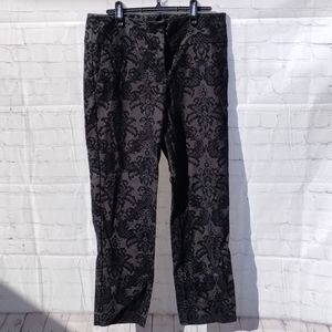 INC Cotton Velour Flower Print Pants